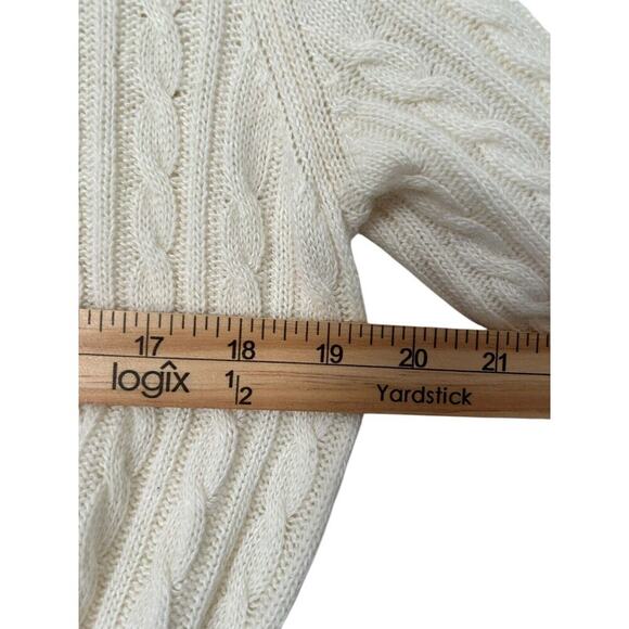 Ann Taylor Loft Sweater Size S Ivory Angora Rabbit Hair Blend Open Cardigan - Picture 9 of 11